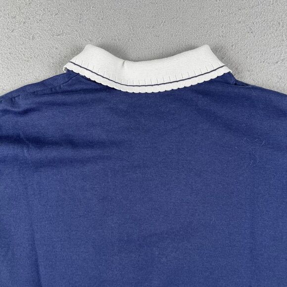 Vintage Grandma Sweater Womens Large Blue Cardinal Bird House Embroidered Collar - Picture 16 of 16